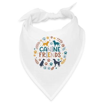 Hundefreundschaften im Kreis - Bandana - Weiß - Vorne
