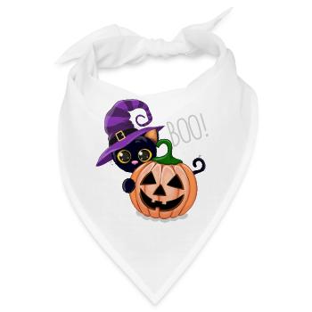 Pumpkin Boo Hexenkatze - Bandana - Weiß - Vorne