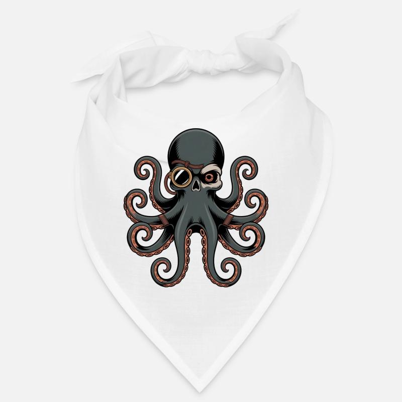 Octopus in steampunk style with monocle Bandana