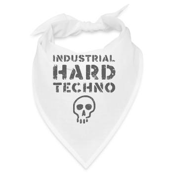 Industrial Hard Techno Totenschädel - Bandana - Weiß - Vorne