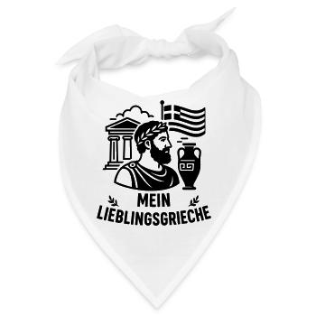 Lieblings Grieche Fanshirt - Bandana - Weiß - Vorne