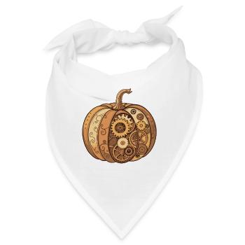 Mechanischer Steampunk Kürbis - Bandana - Weiß - Vorne