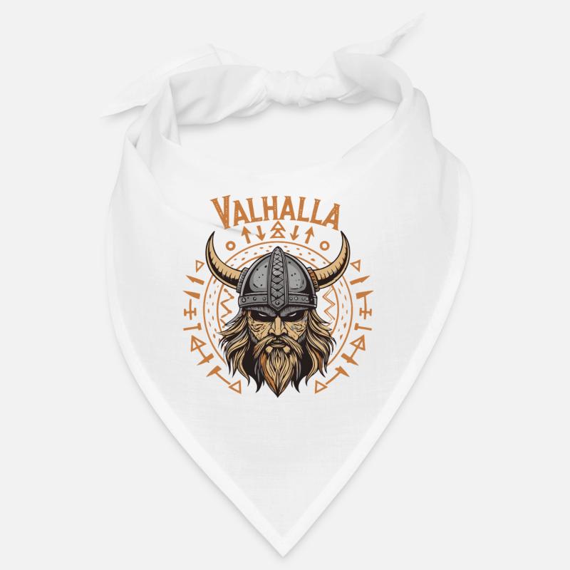 Mächtiger Wikinger mit Walhalla-Helm - Bandana - Weiß