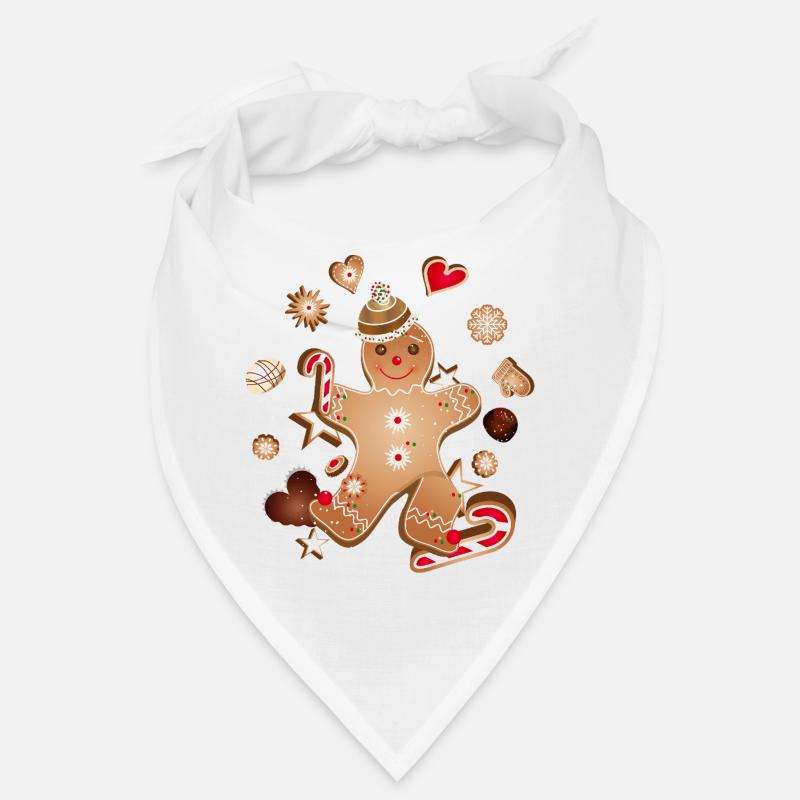 Fröhlicher Lebkuchenmann mit Weihnachtsplätzchen Bandana