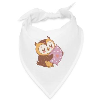 Eule süße Umarmung Herz - Bandana - Weiß - Vorne