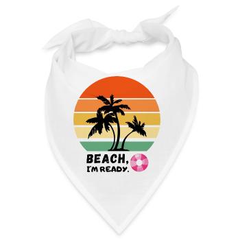 Palmen bei Sonnenuntergang am Strand - Urlaub - Bandana - Weiß - Vorne
