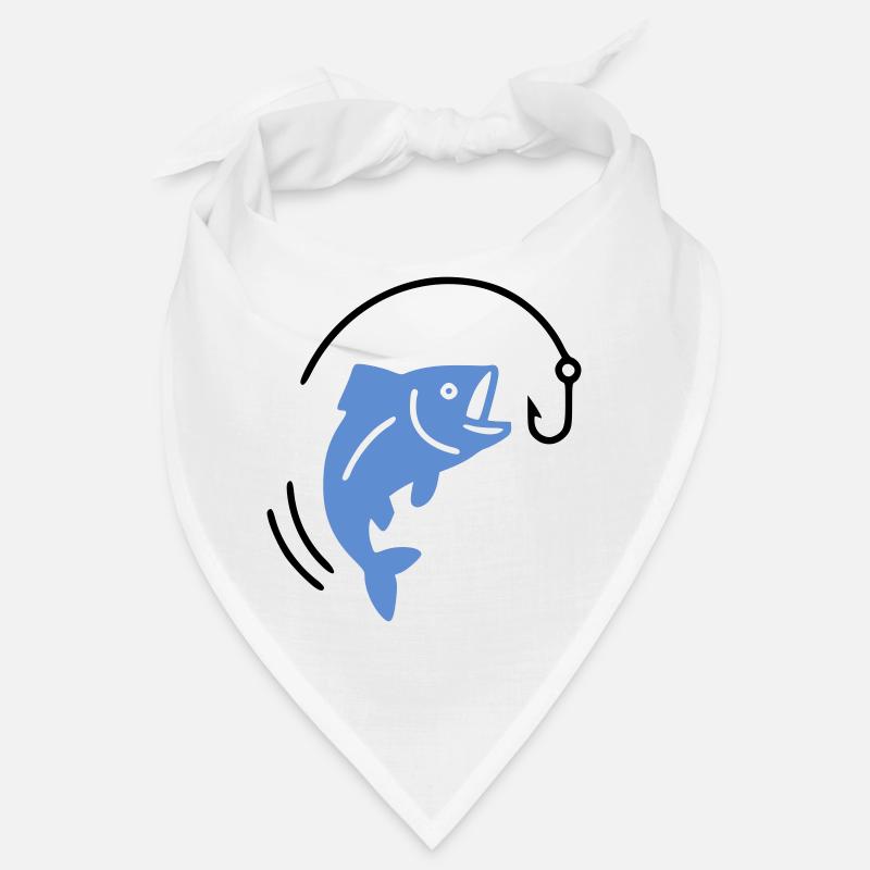 Fishing fish on hook logo Bandana