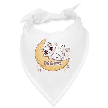 Traumhafte Mondkatze - Bandana - Weiß - Vorne