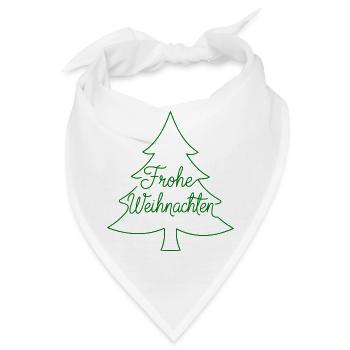 Frohe Weihnachten Tannenbaum modern - Bandana - Weiß - Vorne