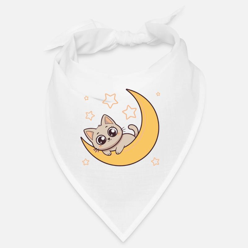 Chaton sur Lune Etoilée Bandana