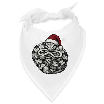 Königspython Weihnachten Ball Python Schlange - Bandana - Weiß - Vorne