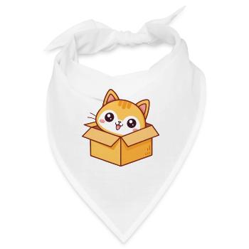 Kawaii-Kätzchen in der Box - Bandana - Weiß - Vorne
