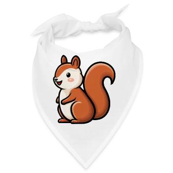 Verspielter Eichhörnchen-Charme - Bandana - Weiß - Vorne