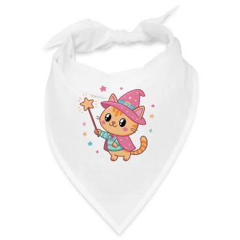 Sternenzauberer Katzenmagier - Bandana - Weiß - Vorne