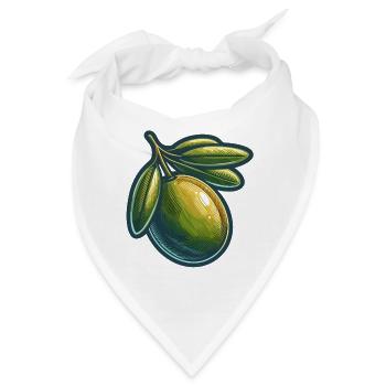 Vintage-Botanische Olive - Bandana - Weiß - Vorne