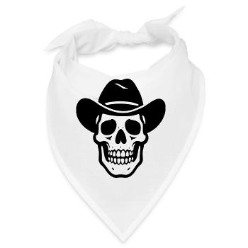 Cowboy Totenkopf - Bandana - Weiß - Vorne