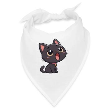 Schwarze Katze voller Ehrfurcht - Bandana - Weiß - Vorne