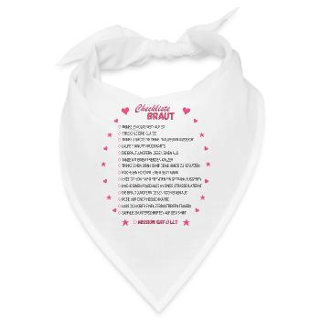 Braut Checkliste Pink - Bandana - Weiß - Vorne