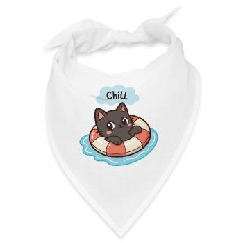 Chill Cat in a Buoy - Bandana - Weiß - Vorne