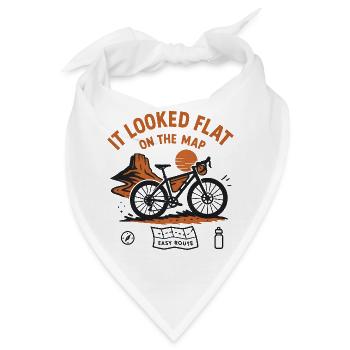 Flacher Radweg-Tee auf der Karte - Bandana - Weiß - Vorne