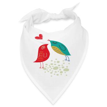 verliebte Vögel - Bandana - Weiß - Vorne