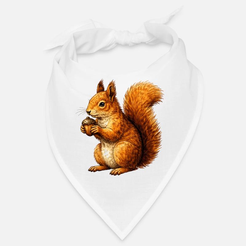 Écureuil mignon avec noix – illustration d’animaux Bandana