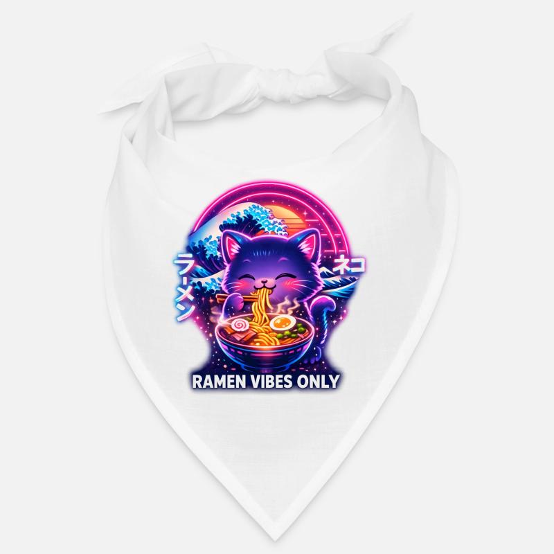Ramen Cat Neon Cyber Gaming Bandana