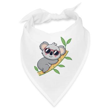 Trendiger Koala mit roten Brillen - Bandana - Weiß - Vorne
