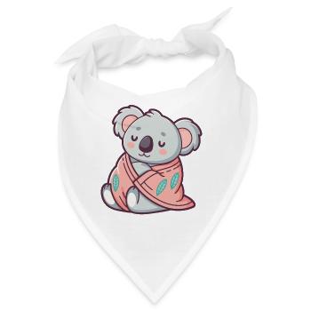 Kuscheliger Koala, eingehüllt in eine rosa Decke, eingewickelt - Bandana - Weiß - Vorne