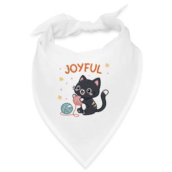 Glücklicher Katz-und-Ball-Spieler - Bandana - Weiß - Vorne
