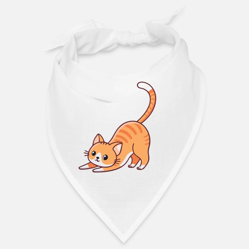 Chaton orange en étirement Bandana