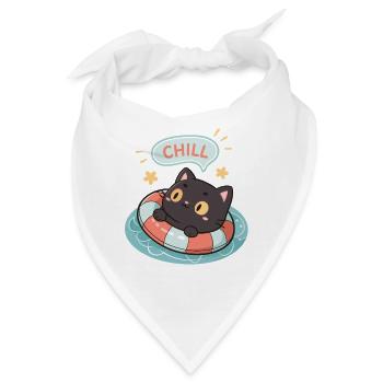 Zen-Katze auf Pastellboje - Bandana - Weiß - Vorne