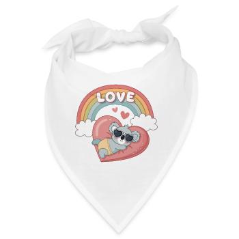 Koala-Liebe-Regenbogenherz - Bandana - Weiß - Vorne
