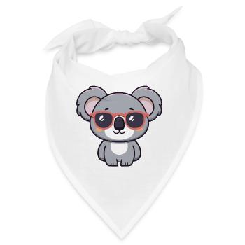 Süße Koala-Retro-Pinkbrille - Bandana - Weiß - Vorne