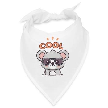 Koala Cool mit dunkler Brille - Bandana - Weiß - Vorne