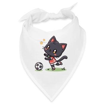 Kätzchenfußballer im Einsatz - Bandana - Weiß - Vorne