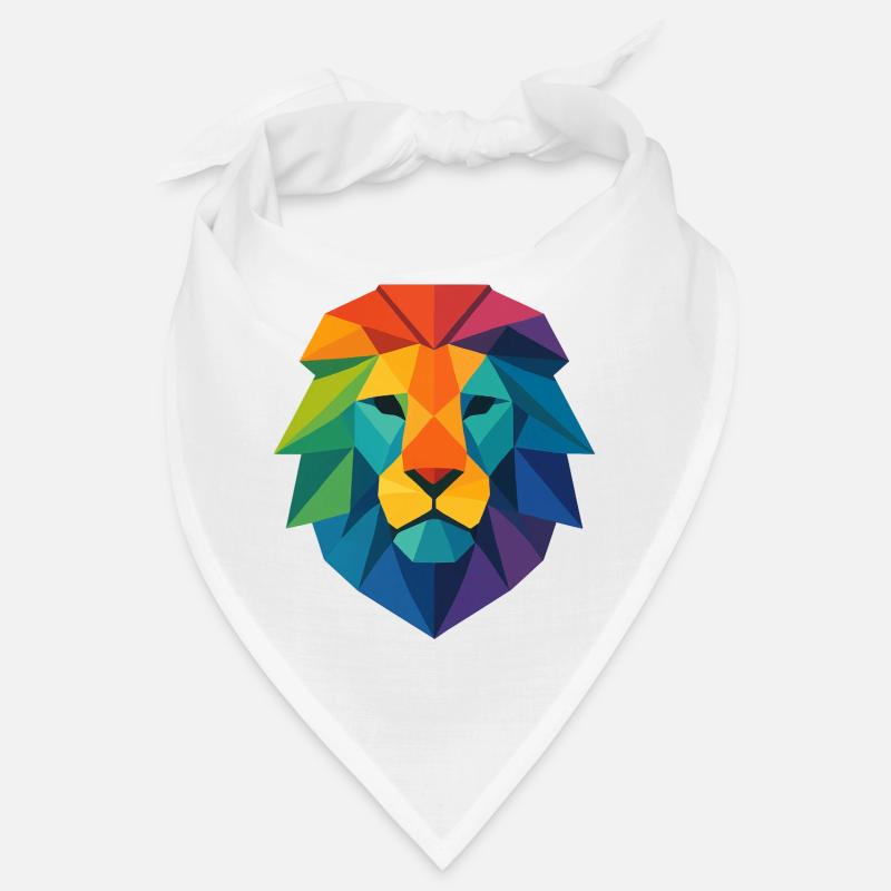 Farbenfroher Wild Poly Low Lion – Art Pop Farben Bandana