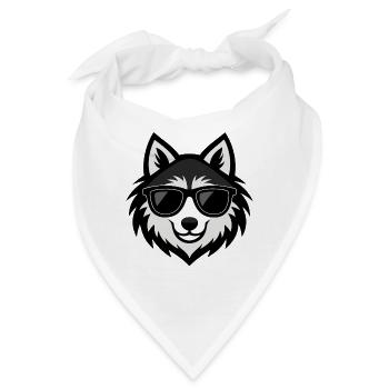 Wolf-Hipster-Sonnenbrille - Bandana - Weiß - Vorne