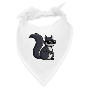 Coole Eichhörnchen-Dunkle Brille - Bandana - Weiß - Vorne