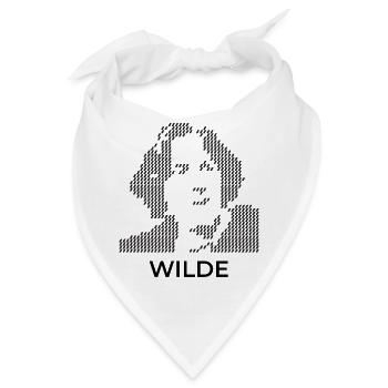 Pixeliges Oscar-Wilde-Porträt - Bandana - Weiß - Vorne