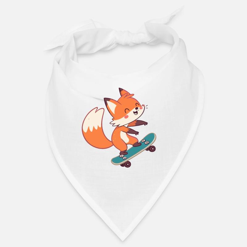Fuchs-Skateboarder auf Skateboard Bandana