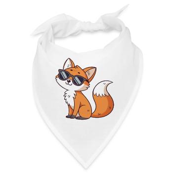 Fuchs-Swag mit Sonnenbrille - Bandana - Weiß - Vorne