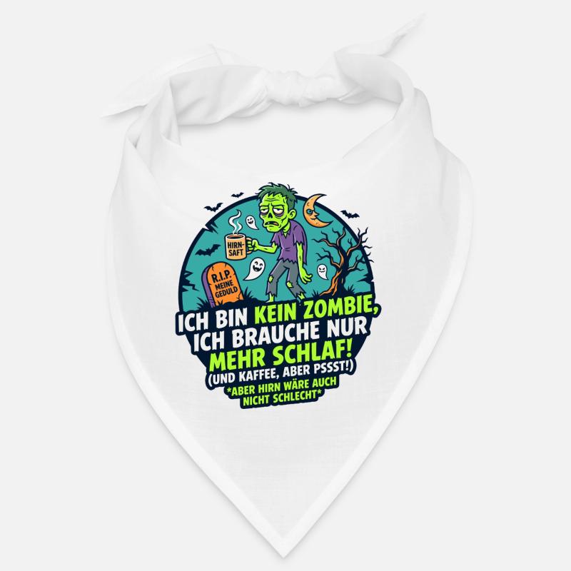 Zombie Schlaf Kaffee lustiger Spruch Bandana
