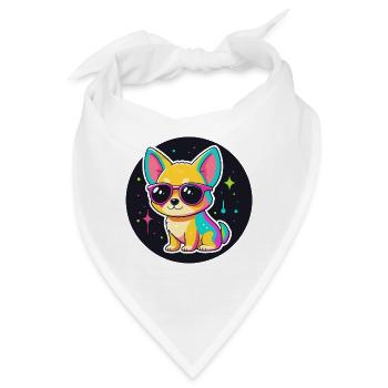 Dog Cosmos Neonbrille - Bandana - Weiß - Vorne