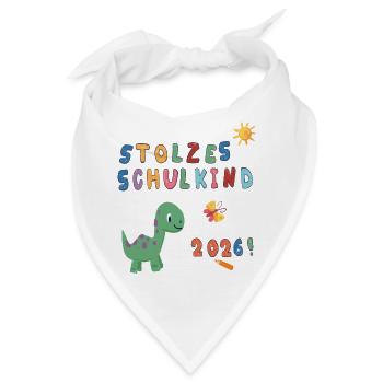 Stolzes Schulkind 2026  - Bandana - Weiß - Vorne