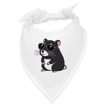 Hmster-chic dunkle Brille - Bandana - Weiß - Vorne