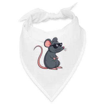 Ratten-Stilvolle Dunkle Brille - Bandana - Weiß - Vorne