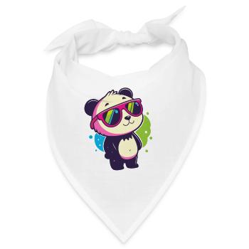 Niedliche Panda-Neonbrille - Bandana - Weiß - Vorne