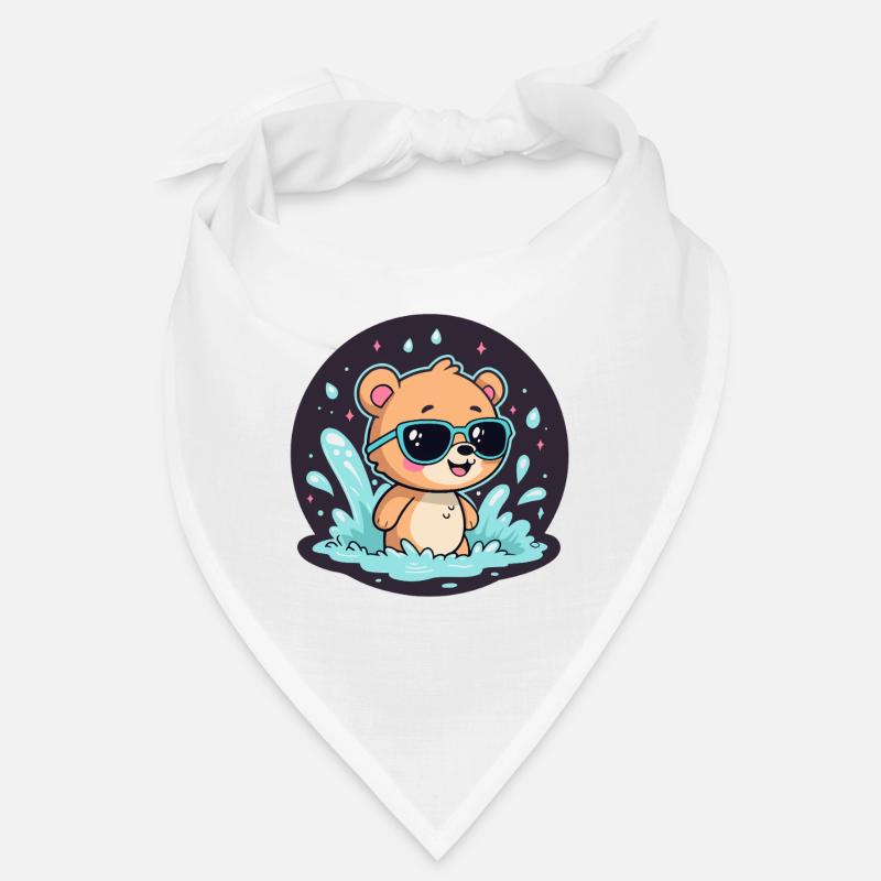 Schicker Surferbär mit blauer Brille Bandana