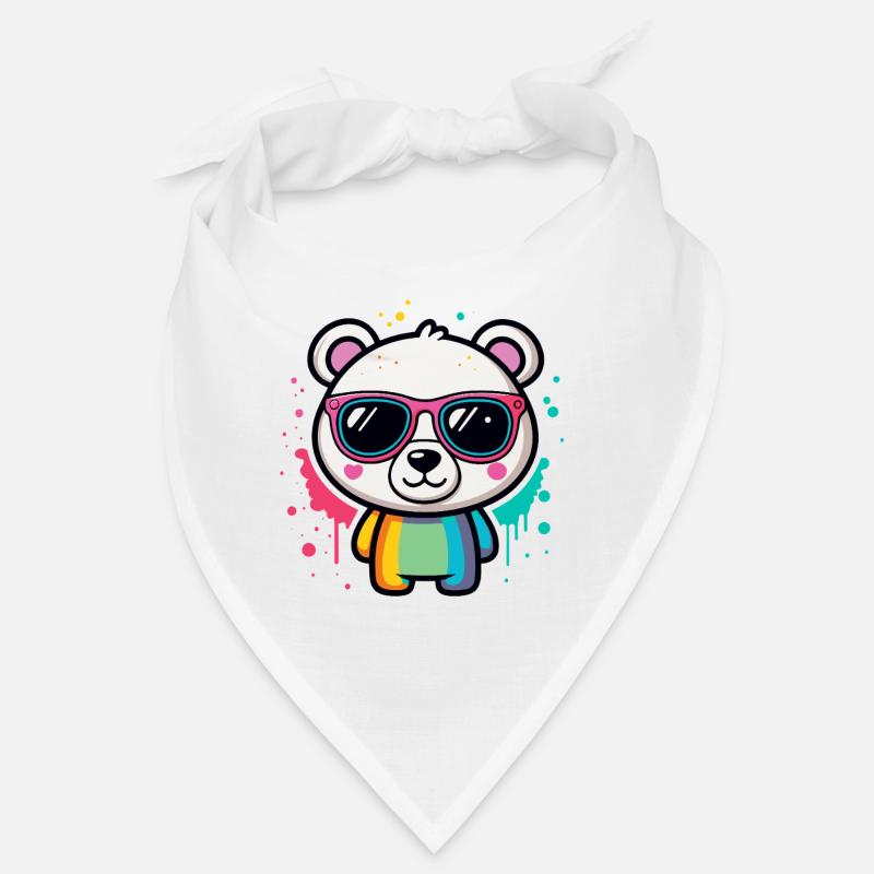 Panda Arc en Ciel Lunettes Bandana